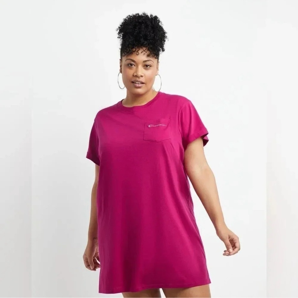 Champion Plus Tee Dress, Embroidered Logo Inari 1X BRAND NEW WITH TAGS